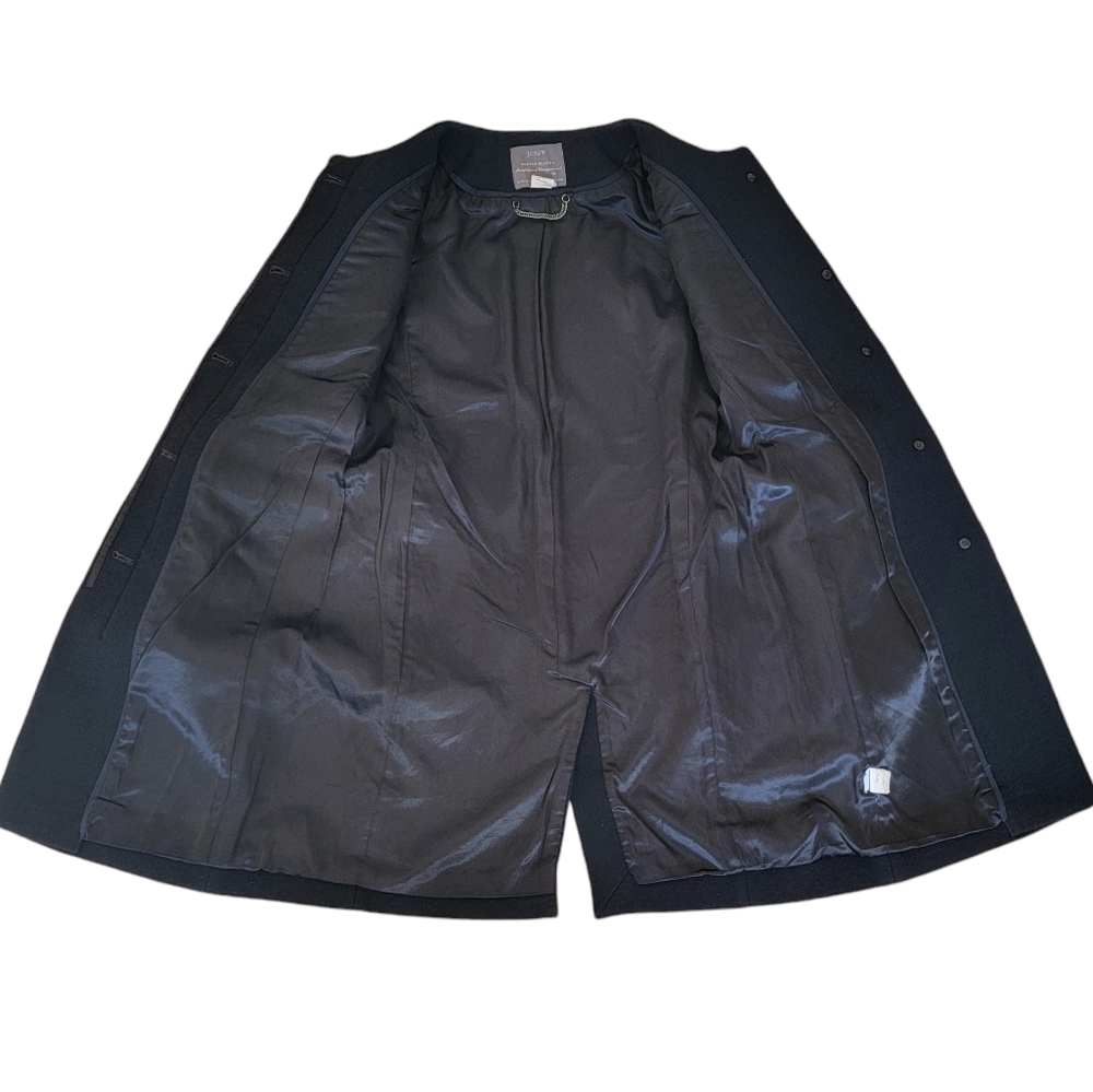 J.Crew Lady’s Symphony Top Coat Black Italian Double-Cloth Wool Blend Si… - Picture 6 of 16